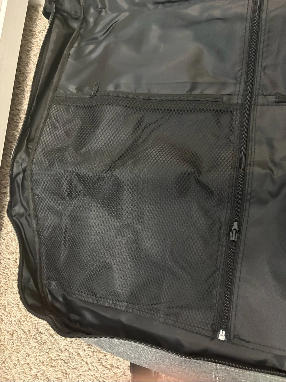 Grey and Black Travel Garment Bag